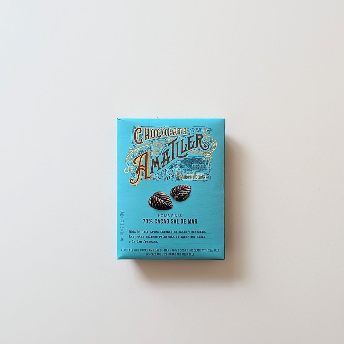Dark Chocolate Leaves with Sea Salt 70%